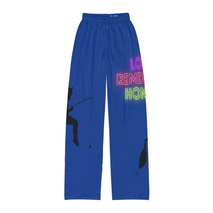 Kids Pajama Pants: Fishing Dark Blue