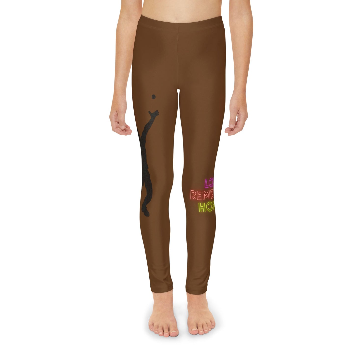 Youth Full-Length Leggings: Tennis Brown