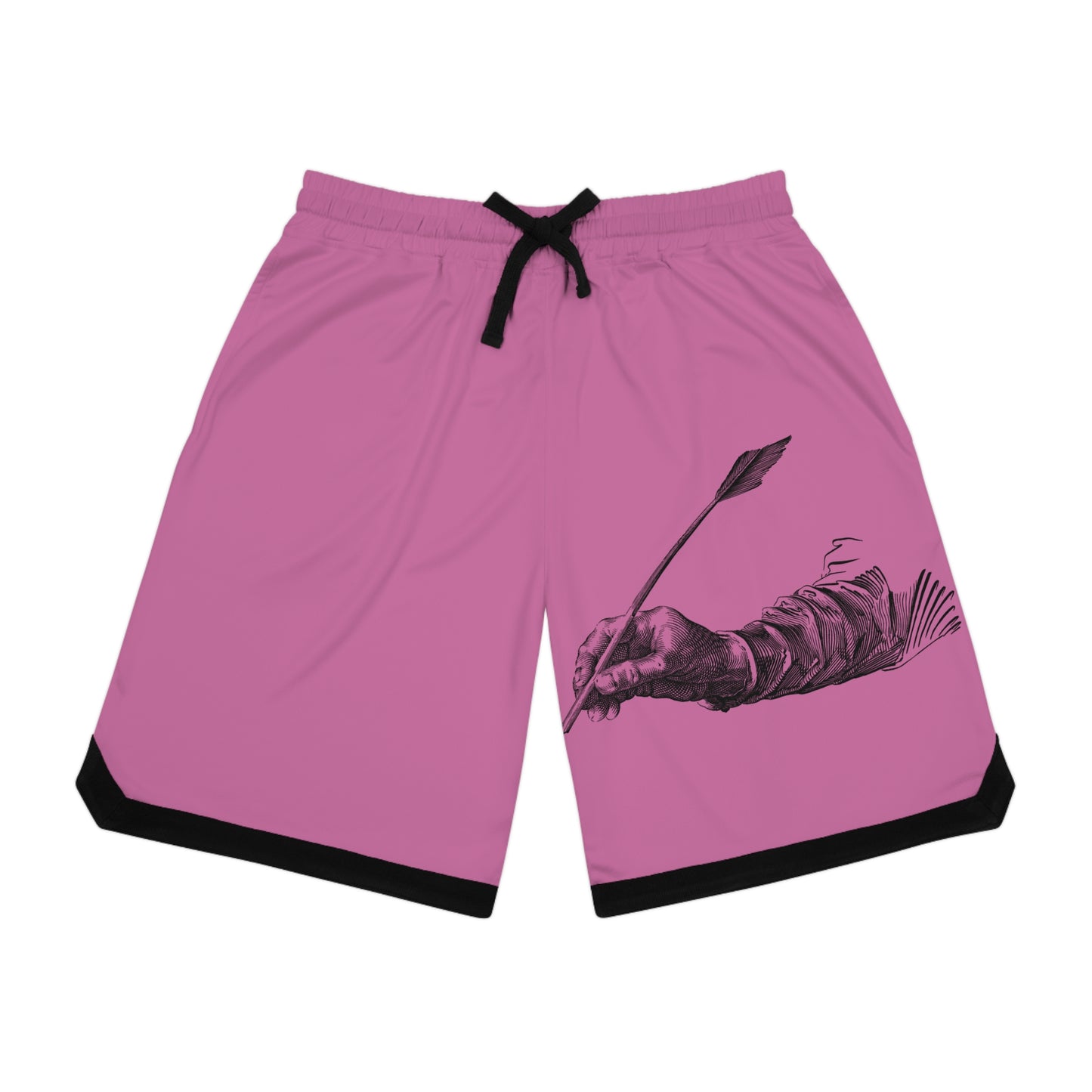 Basketball Rib Shorts: Writing Lite Pink