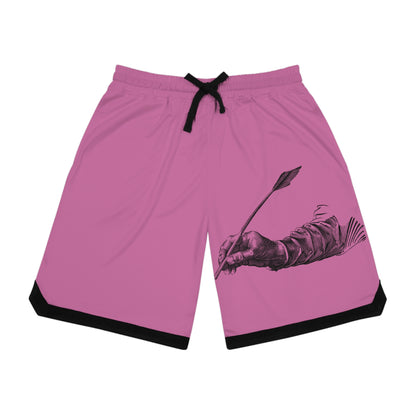 Basketball Rib Shorts: Writing Lite Pink