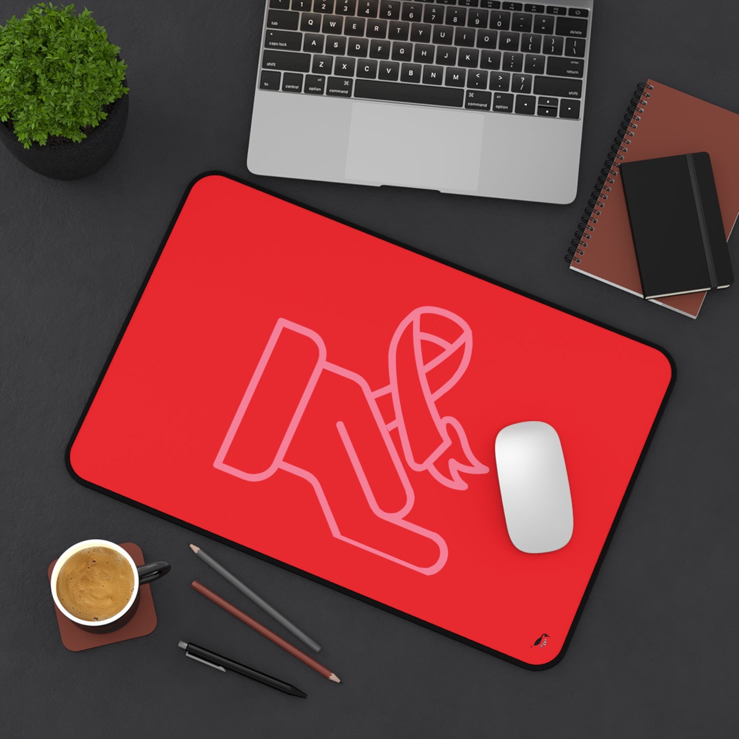 Desk Mat: Fight Cancer Red