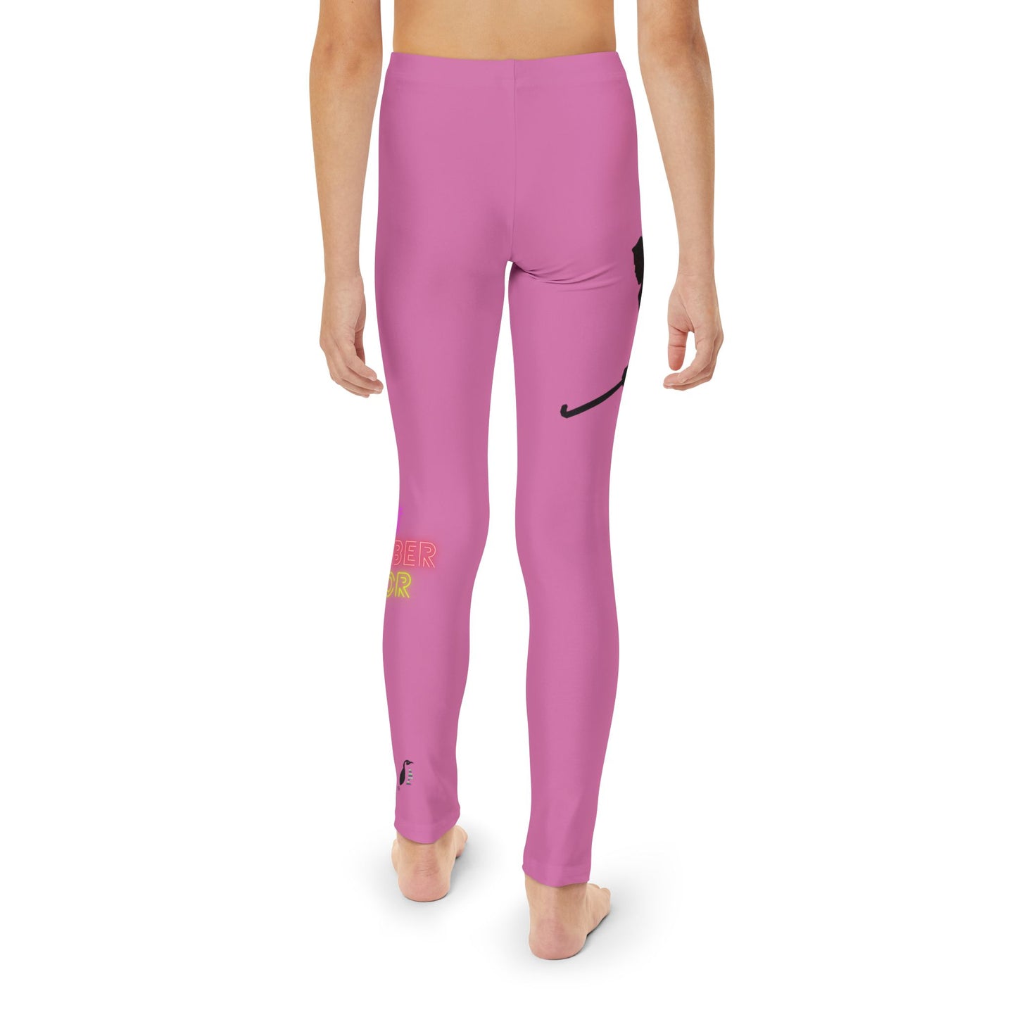 Youth Full-Length Leggings: Hockey Lite Pink