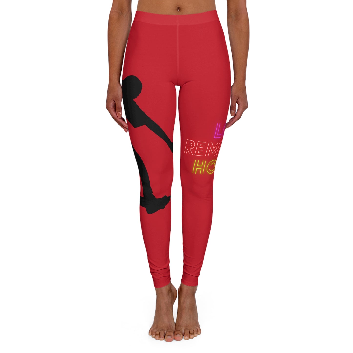 Women's Spandex Leggings: Skateboarding Dark Red