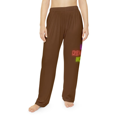 Women's Pajama Pants: Lost Remember Honor Brown