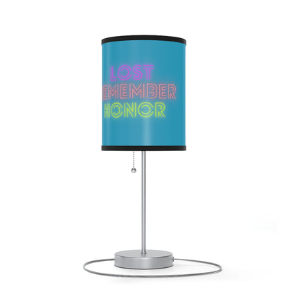 Lamp on a Stand, US|CA plug: Crazy Penguin World Logo Turquoise