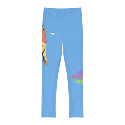 Youth Full-Length Leggings: Golf Lite Blue