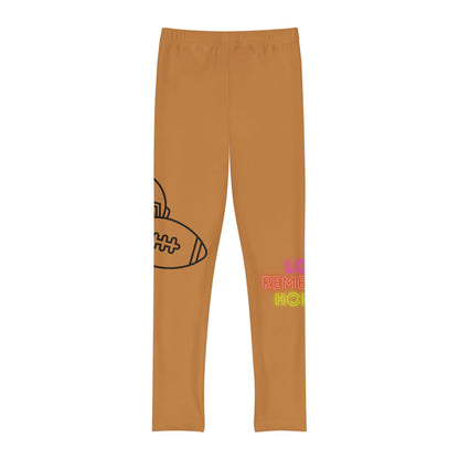 Youth Full-Length Leggings: Football Lite Brown