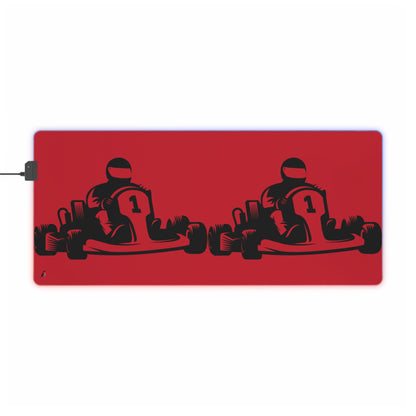 LED Gaming Mouse Pad: Racing Dark Red