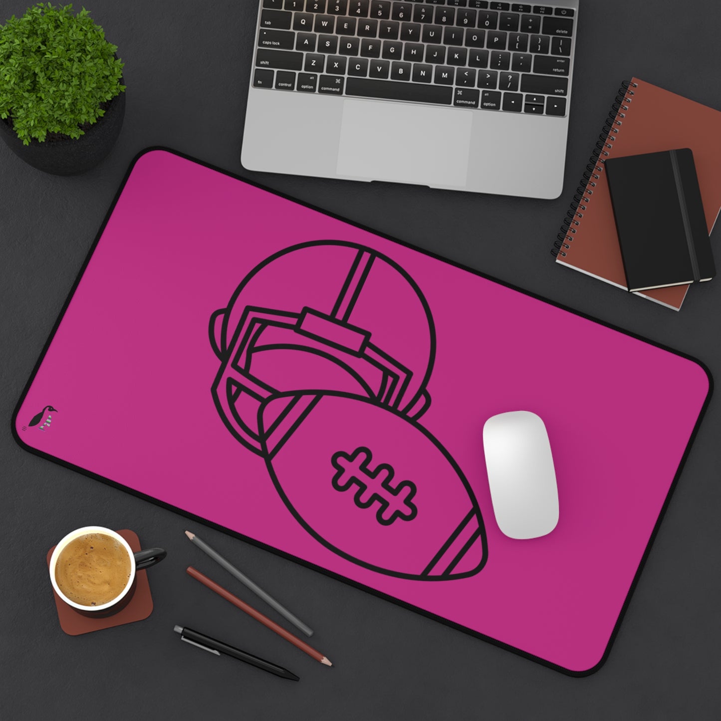 Desk Mat: Football Pink