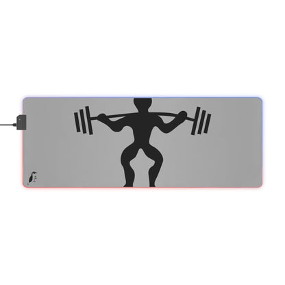 LED Gaming Mouse Pad: Weightlifting Lite Grey