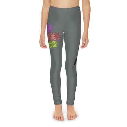 Youth Full-Length Leggings: Lost Remember Honor Dark Grey