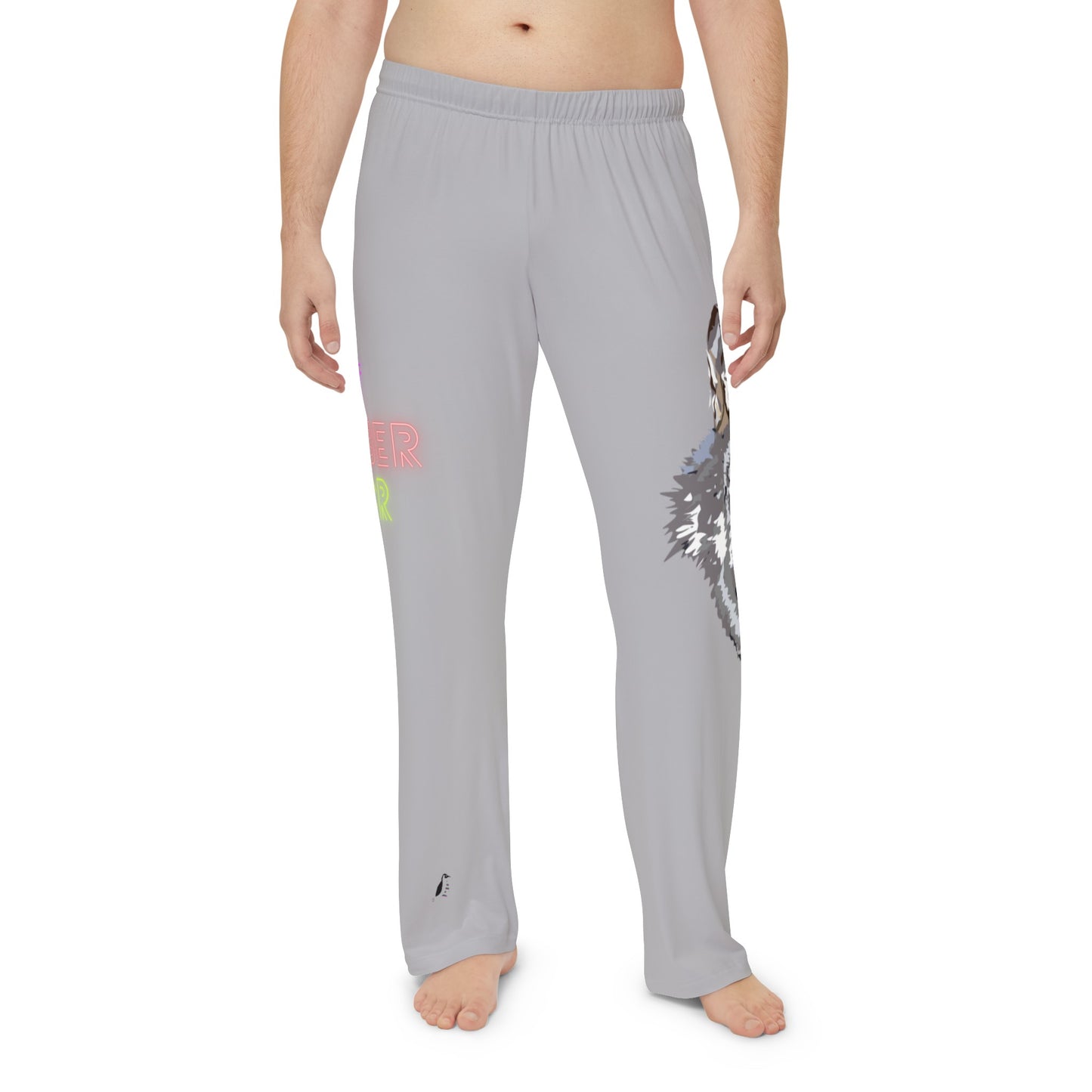 Men's Pajama Pants: Wolves Lite Grey