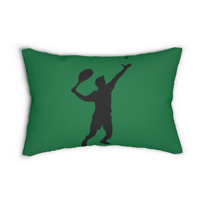 Spun Polyester Lumbar Pillow: Tennis Dark Green