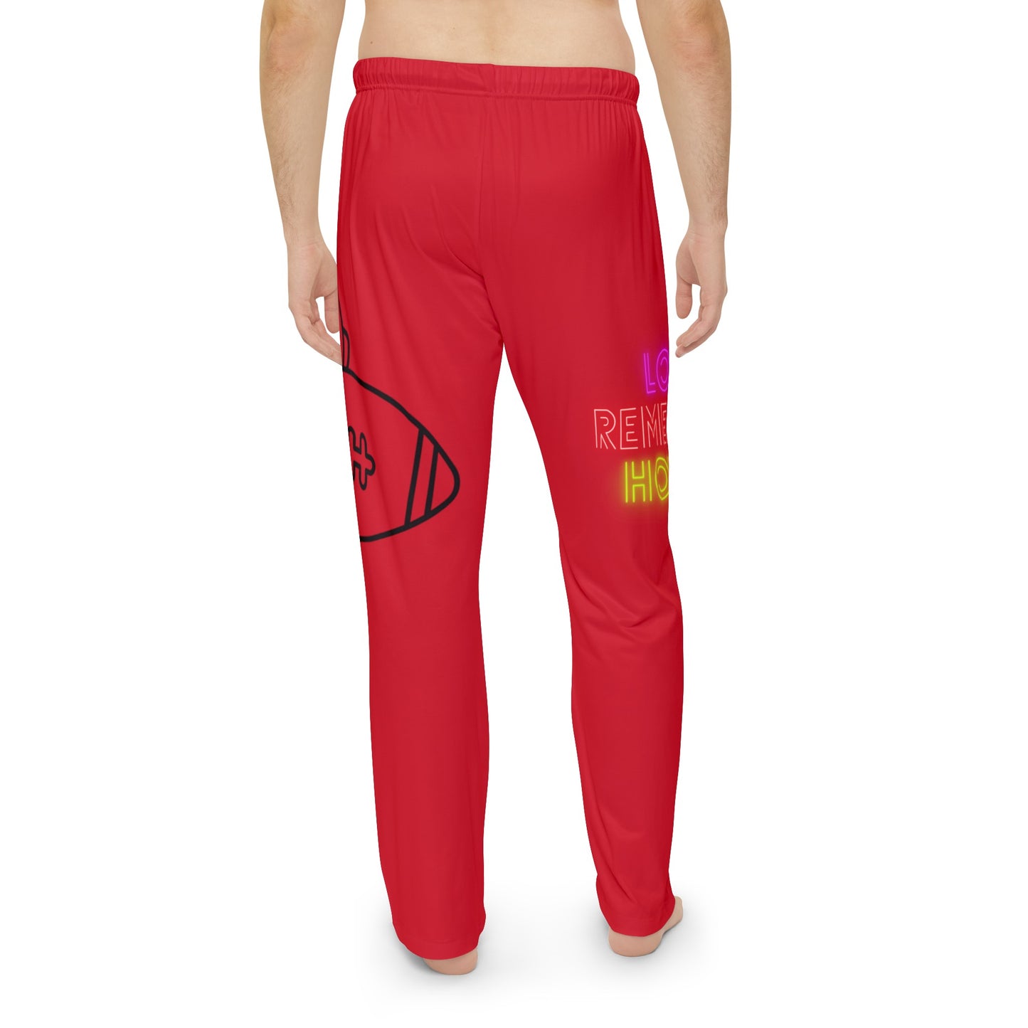 Men's Pajama Pants: Football Dark Red