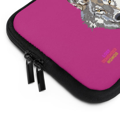 Laptop Sleeve: Wolves Pink