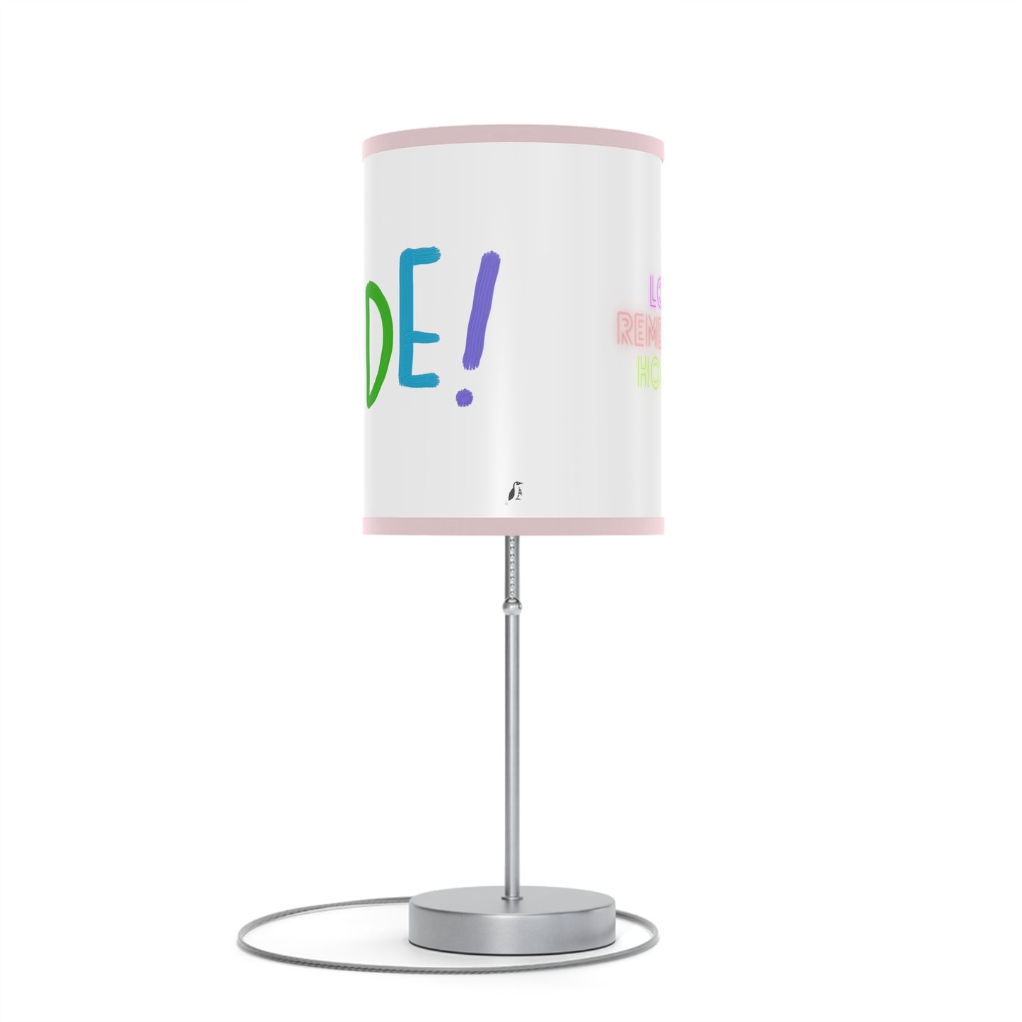 Lamp on a Stand, US|CA plug: LGBTQ Pride White