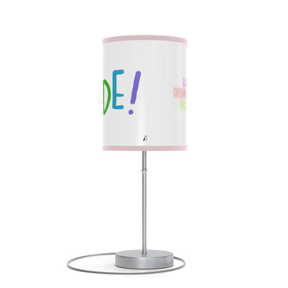 Lamp on a Stand, US|CA plug: LGBTQ Pride White