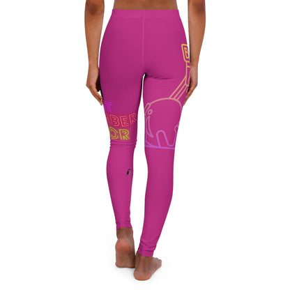 Women's Spandex Leggings: Bowling Pink