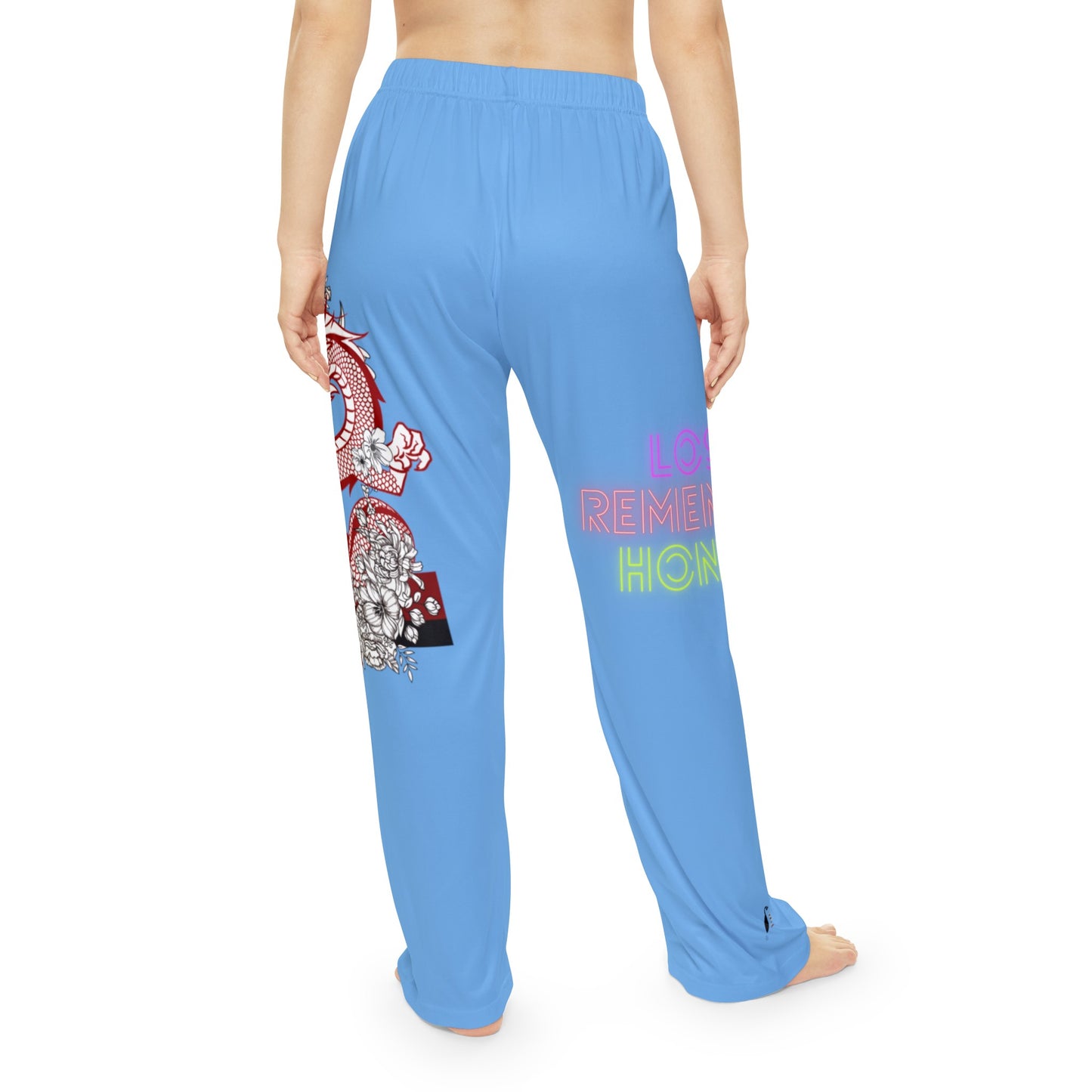 Women's Pajama Pants: Dragons Lite Blue