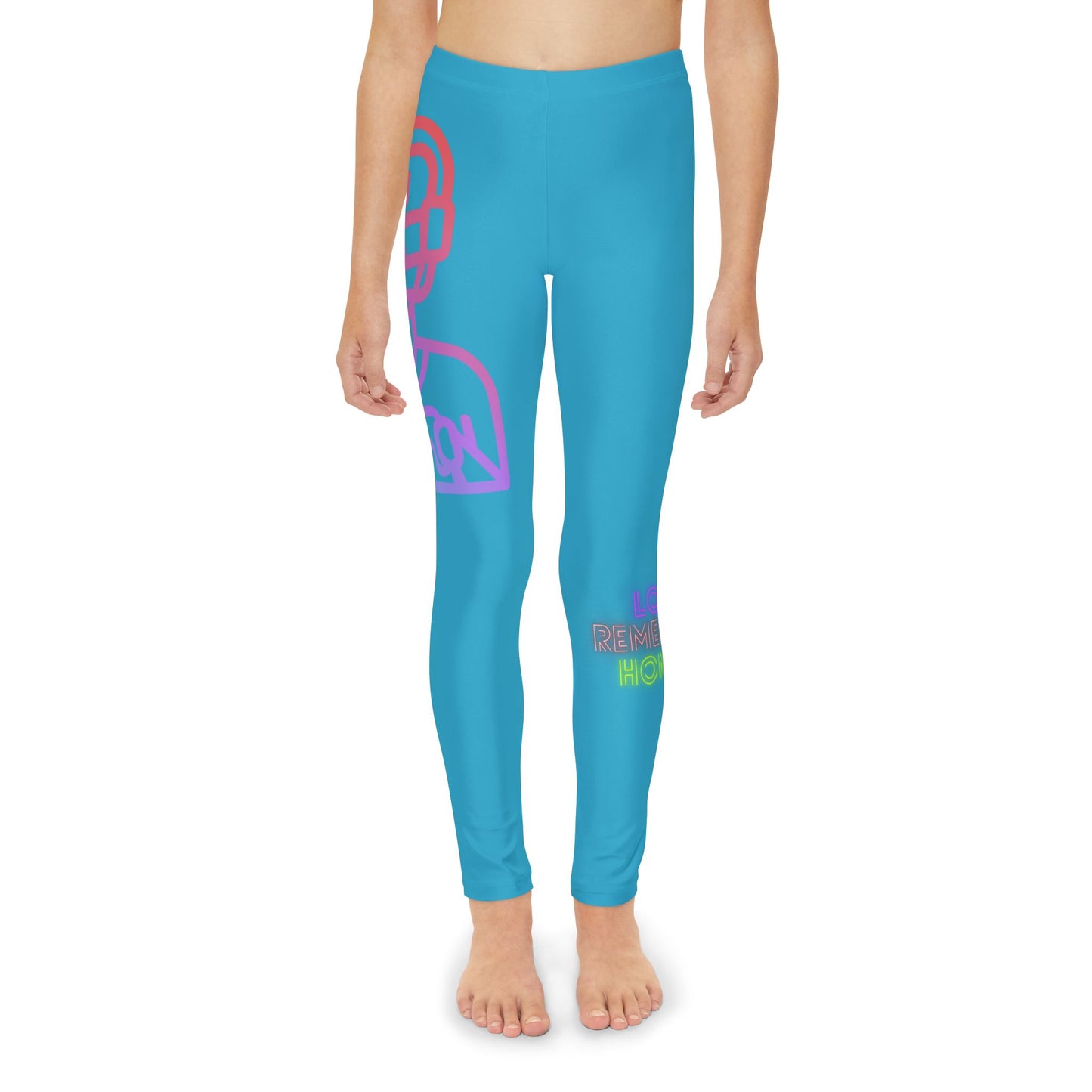 Youth Full-Length Leggings: Gaming Turquoise