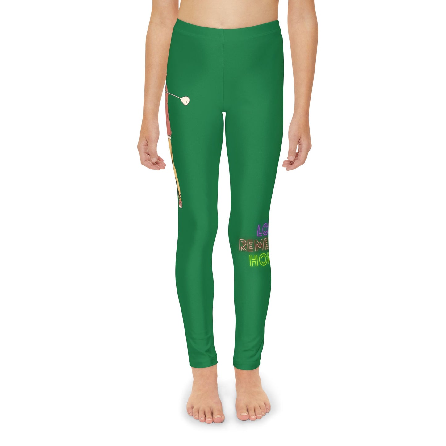 Youth Full-Length Leggings: Golf Dark Green