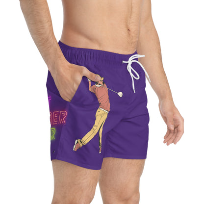 Swim Trunks: Golf Purple