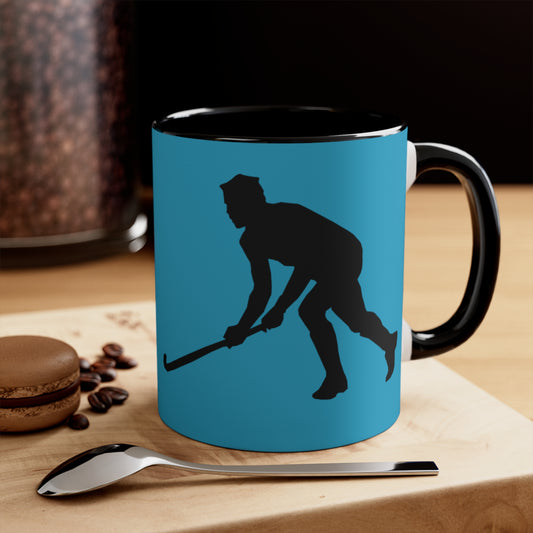 Accent Coffee Mug, 11oz: Hockey Turquoise