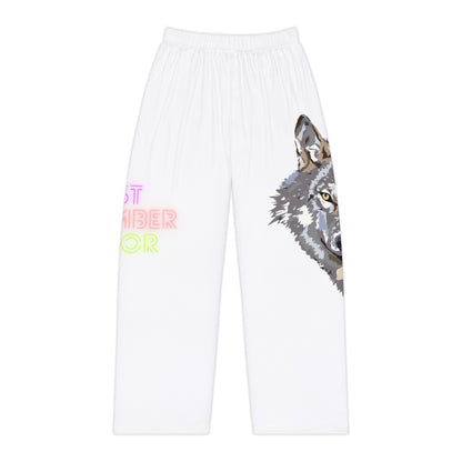 Women's Pajama Pants: Wolves White