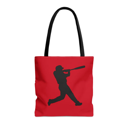 Tote Bag: Baseball Dark Red