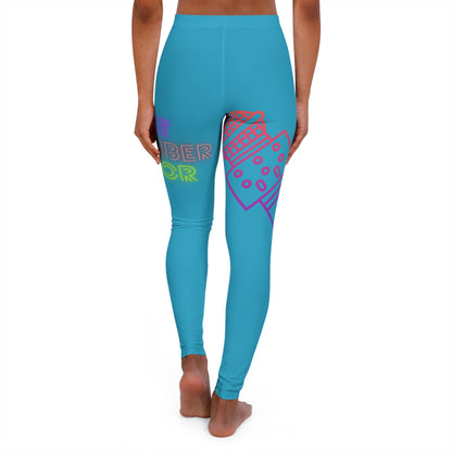 Women's Spandex Leggings: Music Turquoise