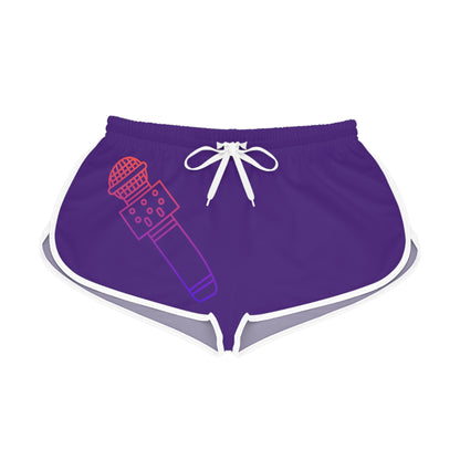 Women's Relaxed Shorts: Music Purple