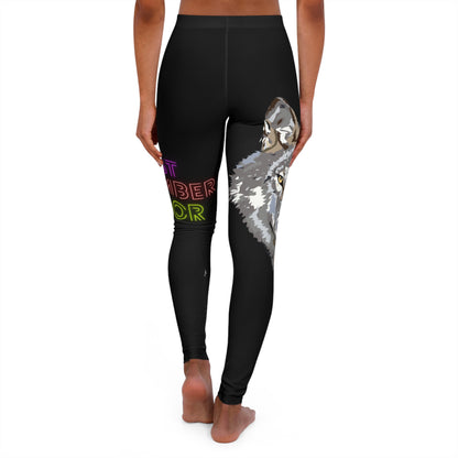 Women's Spandex Leggings: Wolves Black