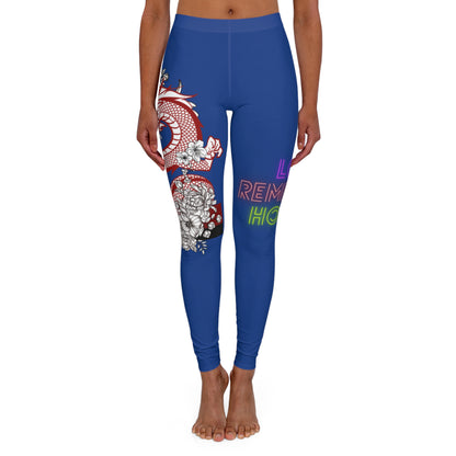 Women's Spandex Leggings: Dragons Dark Blue