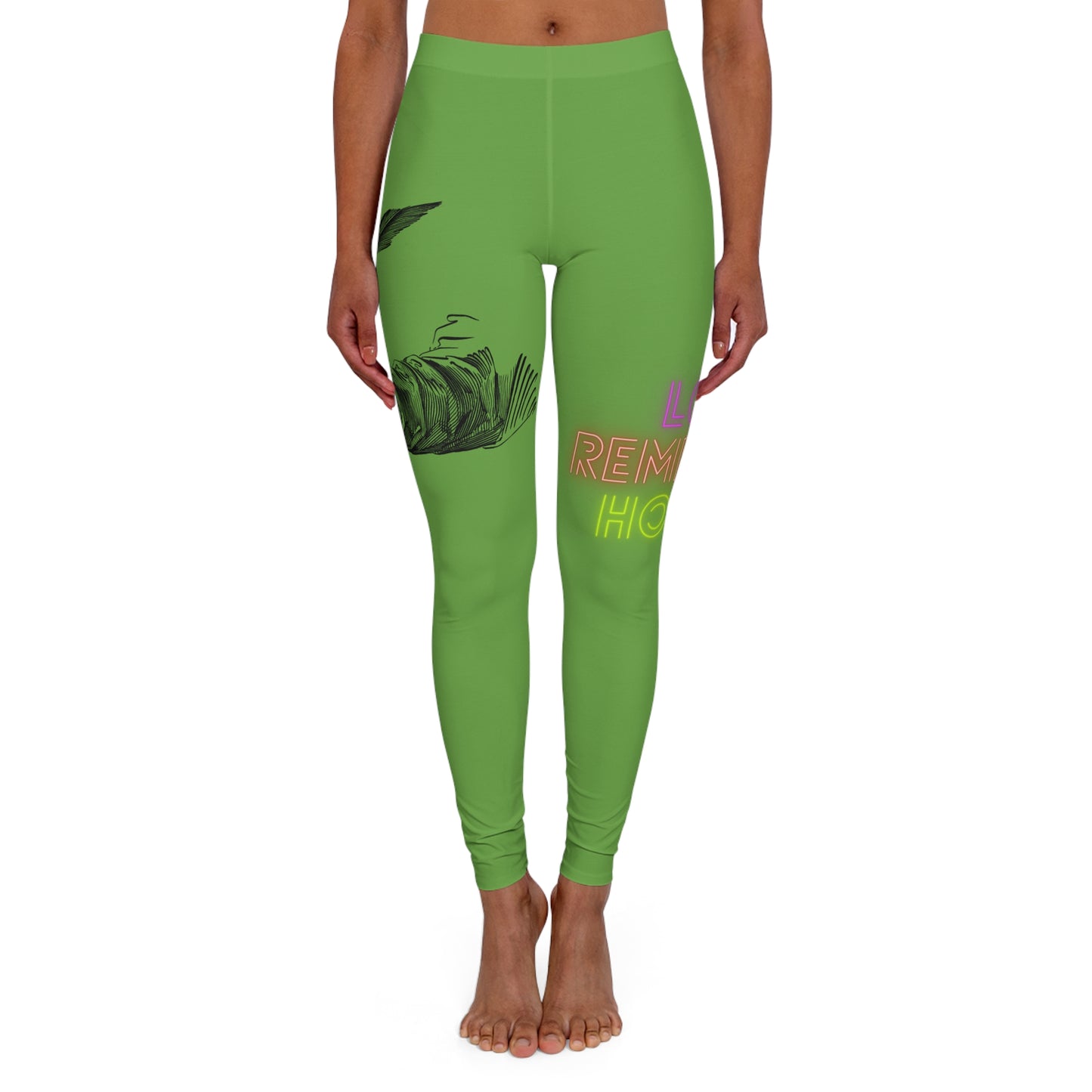 Women's Spandex Leggings: Writing Green