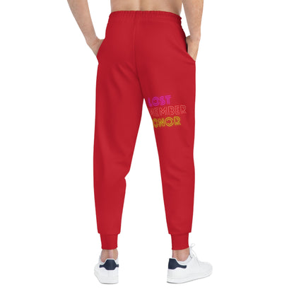 Athletic Joggers: Crazy Penguin World Logo Dark Red