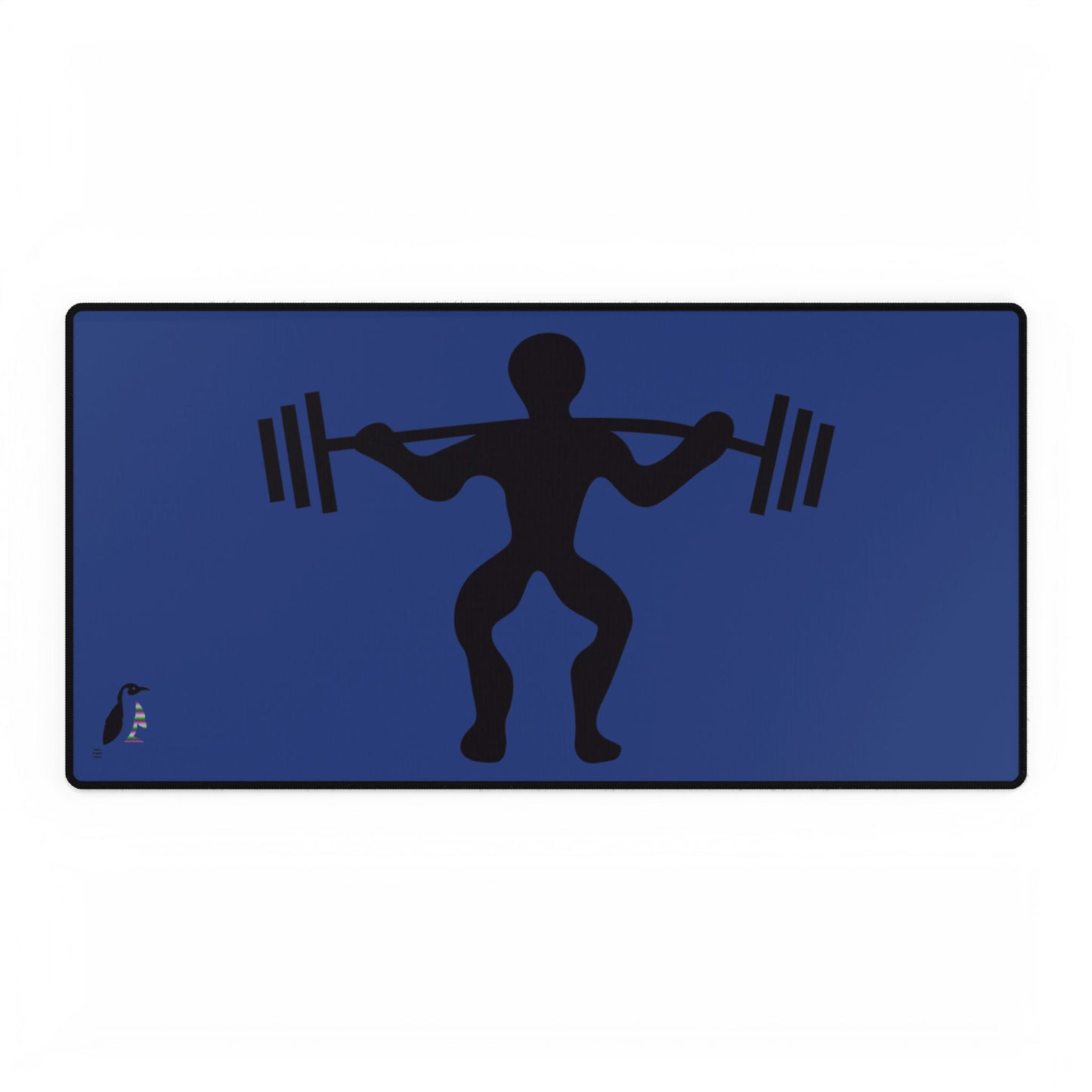 Desk Mats: Weightlifting Dark Blue