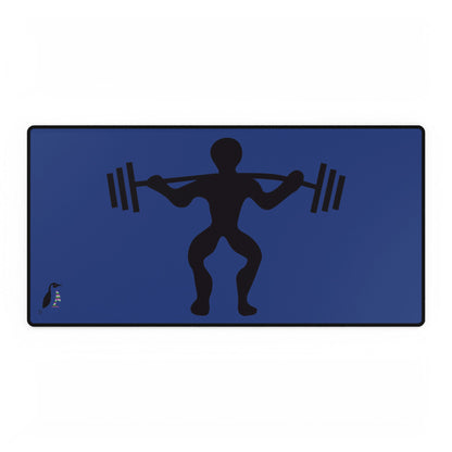 Desk Mats: Weightlifting Dark Blue