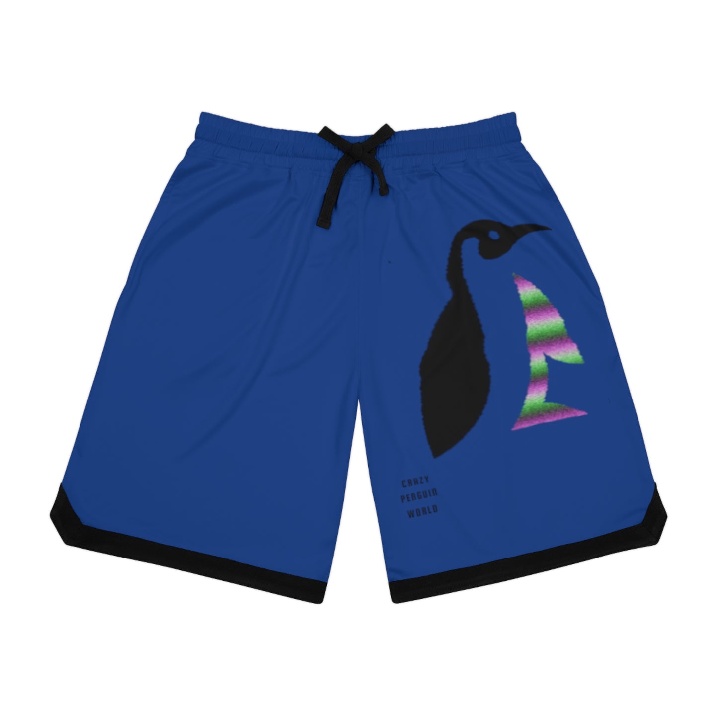 Basketball Rib Shorts: Crazy Penguin World Logo Dark Blue