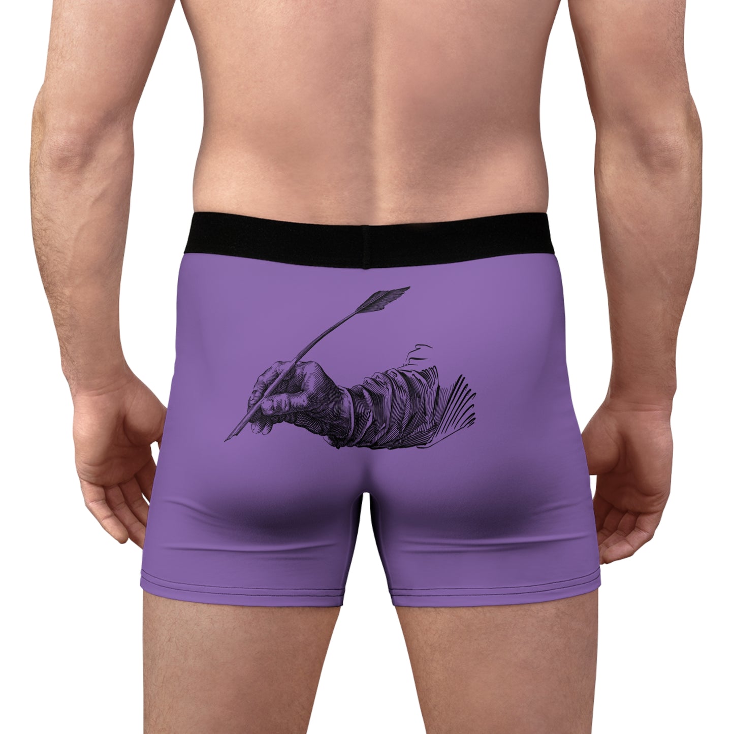 Men's Boxer Briefs: Writing Lite Purple