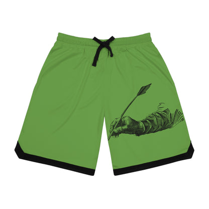 Basketball Rib Shorts: Writing Green