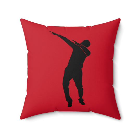 Spun Polyester Square Pillow: Dance Dark Red