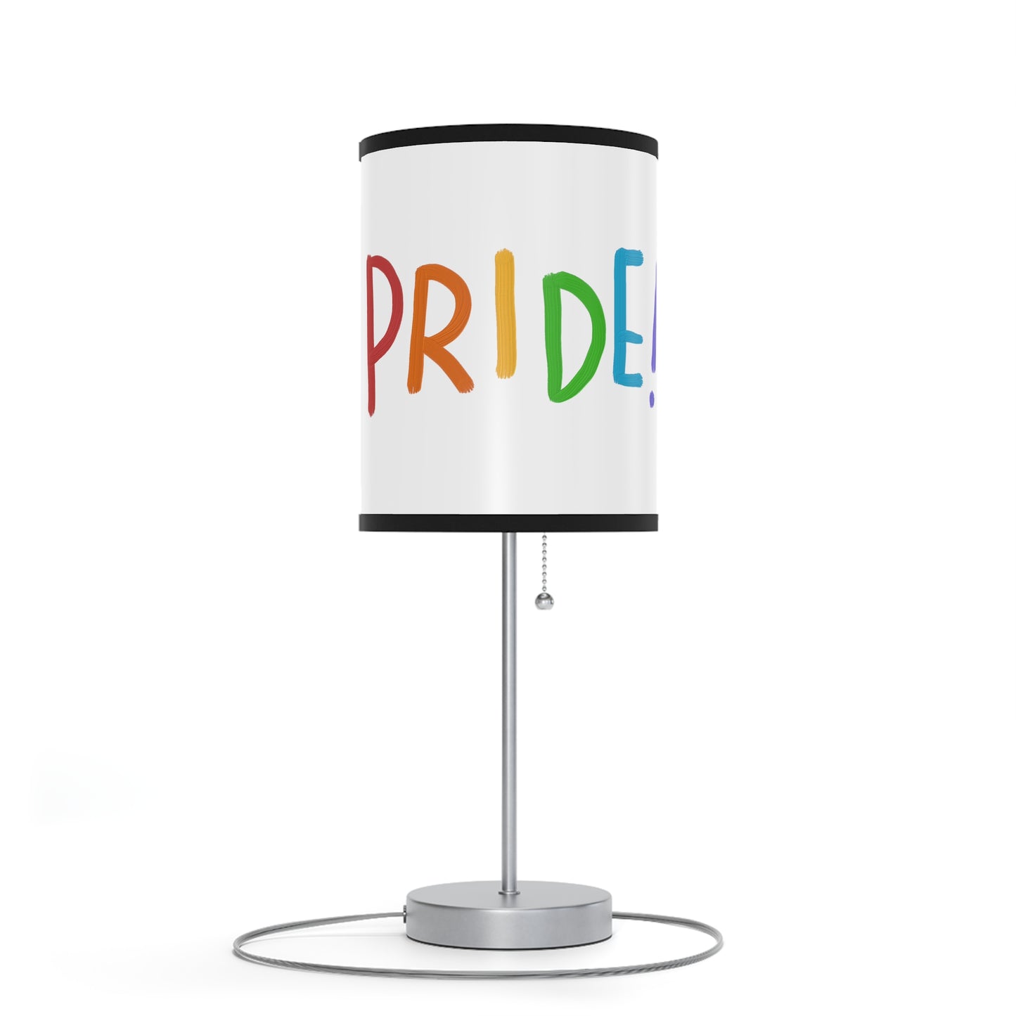 Lamp on a Stand, US|CA plug: LGBTQ Pride White