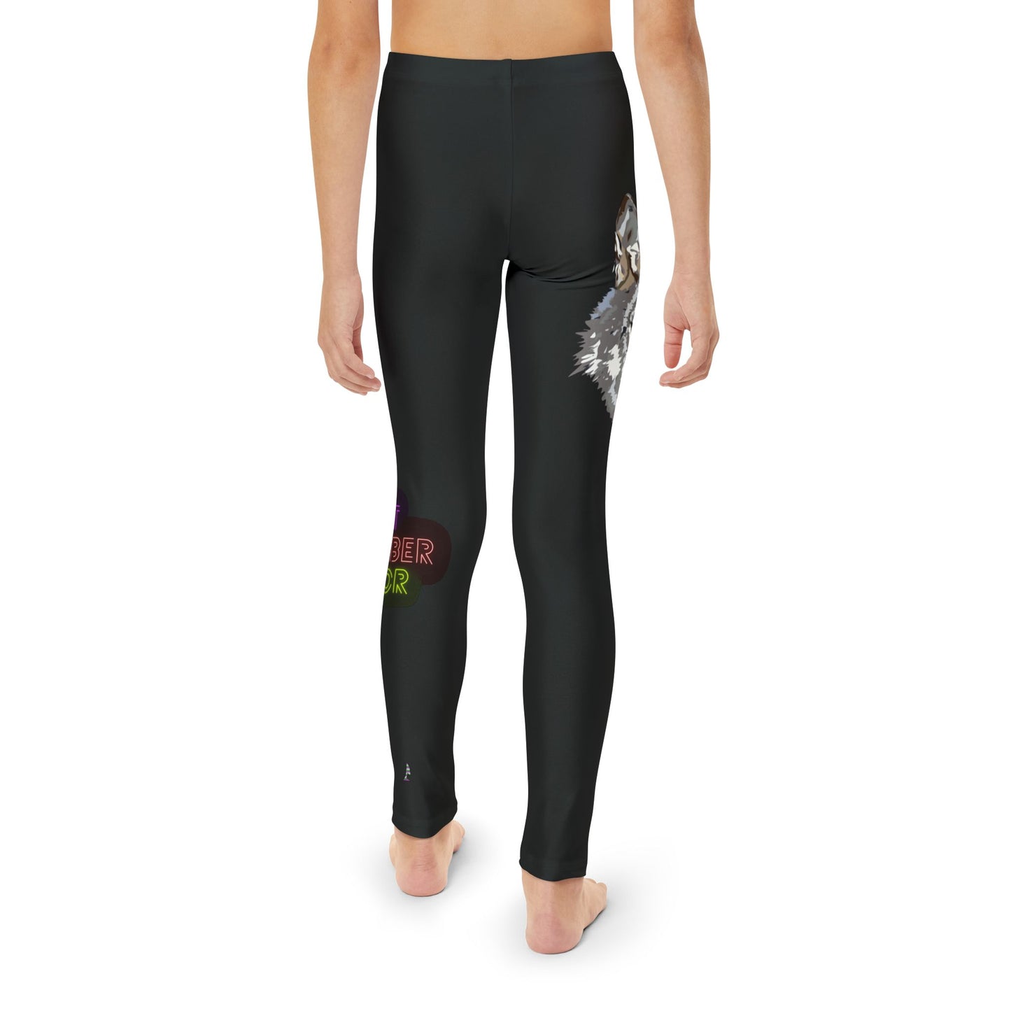 Youth Full-Length Leggings: Wolves Black