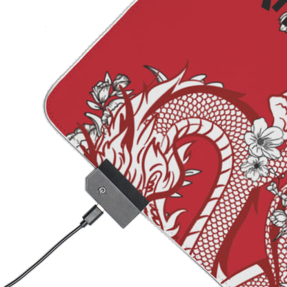 LED Gaming Mouse Pad: Dragons Dark Red