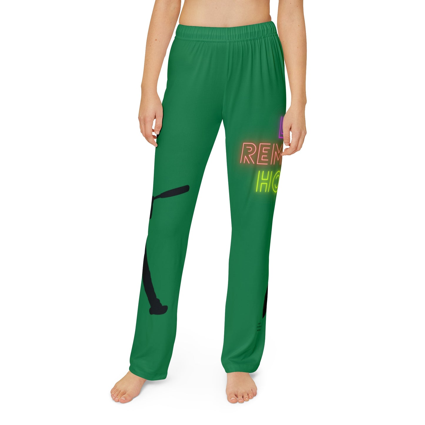 Kids Pajama Pants: Baseball Dark Green