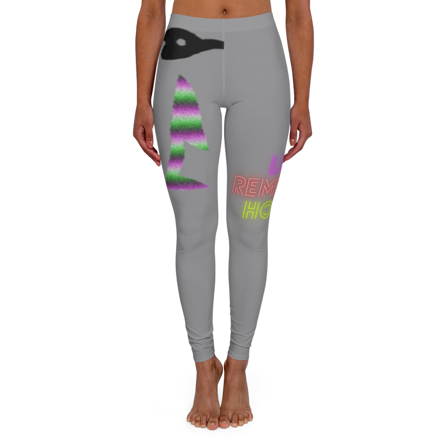 Women's Spandex Leggings: Crazy Penguin World Logo Grey