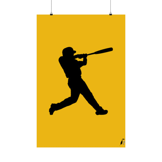 Premium Matte Vertical Posters: Baseball Yellow