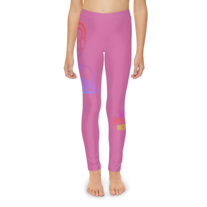 Youth Full-Length Leggings: Gaming Lite Pink