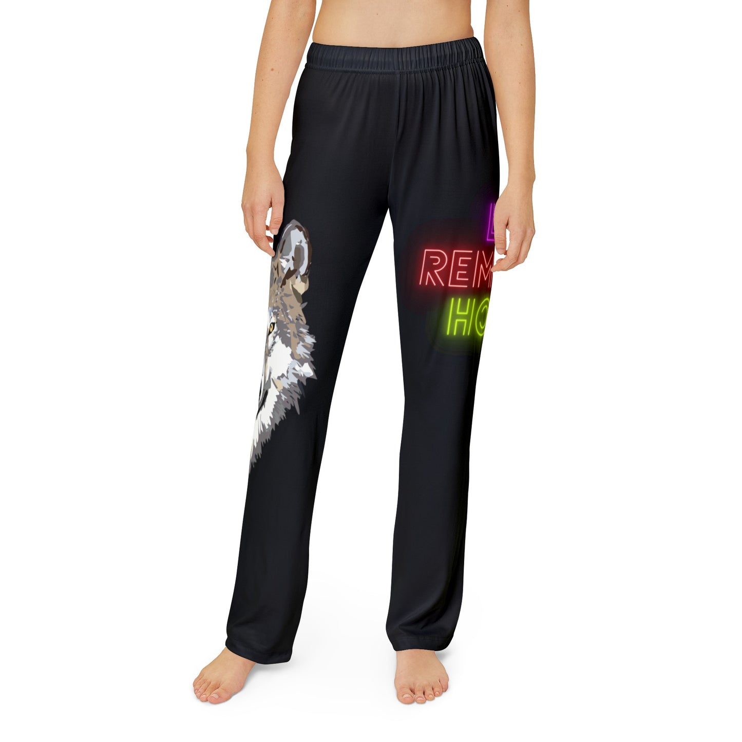 Kids Pajama Pants: Wolves Black