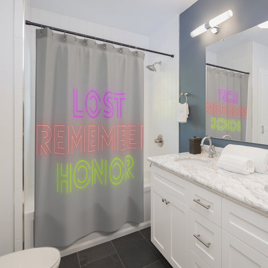 Shower Curtains: #1 Lost Remember Honor Lite Grey